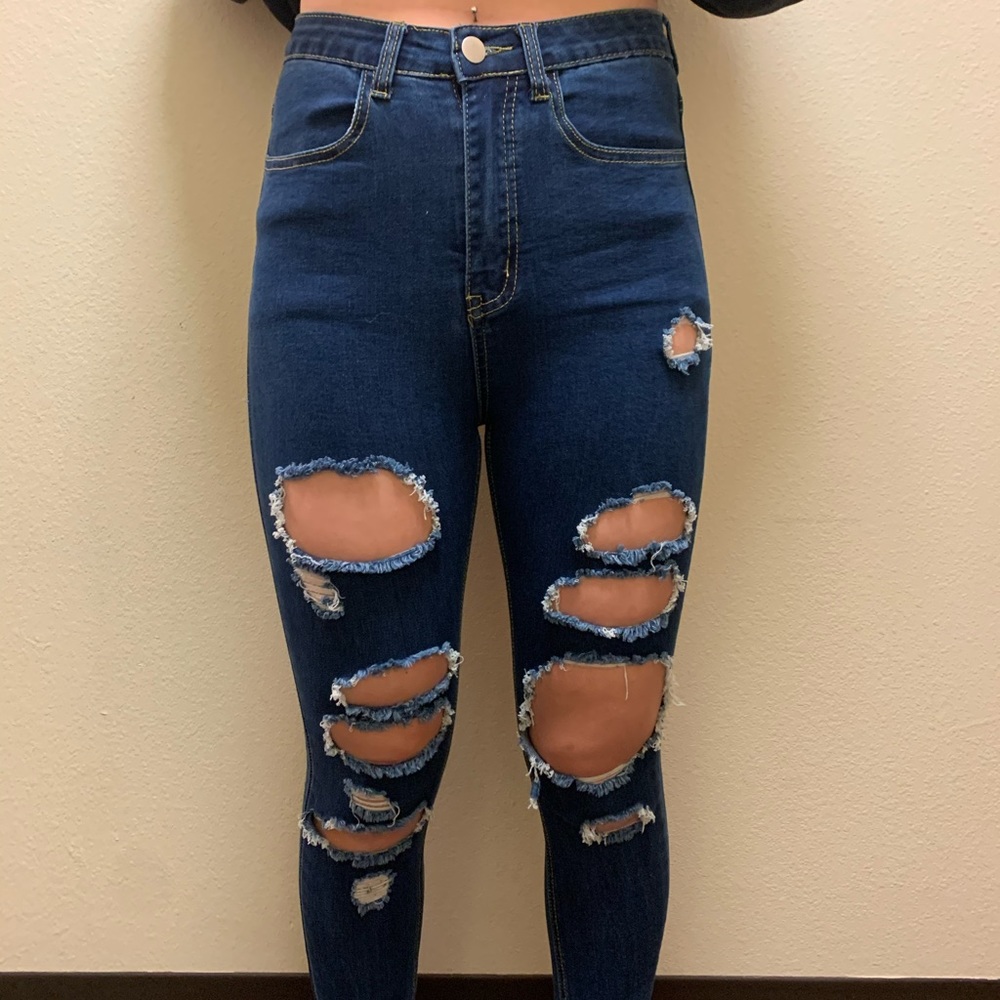 Dark Blue Shein Skinny Jeans